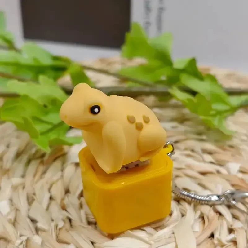 Rechargeable Frog, Lizard, and Coquí Sound-and-Light Keychain
