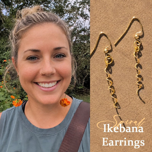 Distinctive 14K Spiral Ikebana Earrings for Everyday Wear