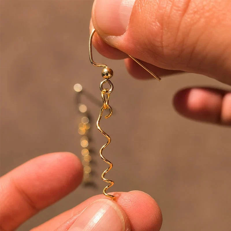 Distinctive 14K Spiral Ikebana Earrings for Everyday Wear
