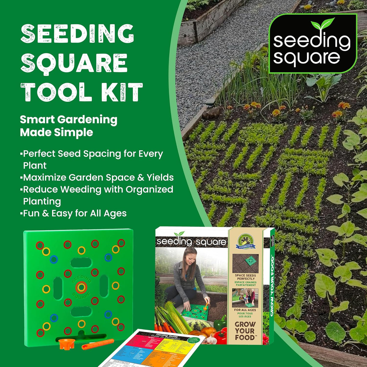 Outdoor Seeding Square Garden Spacing Tool – Grow Bigger Harvests