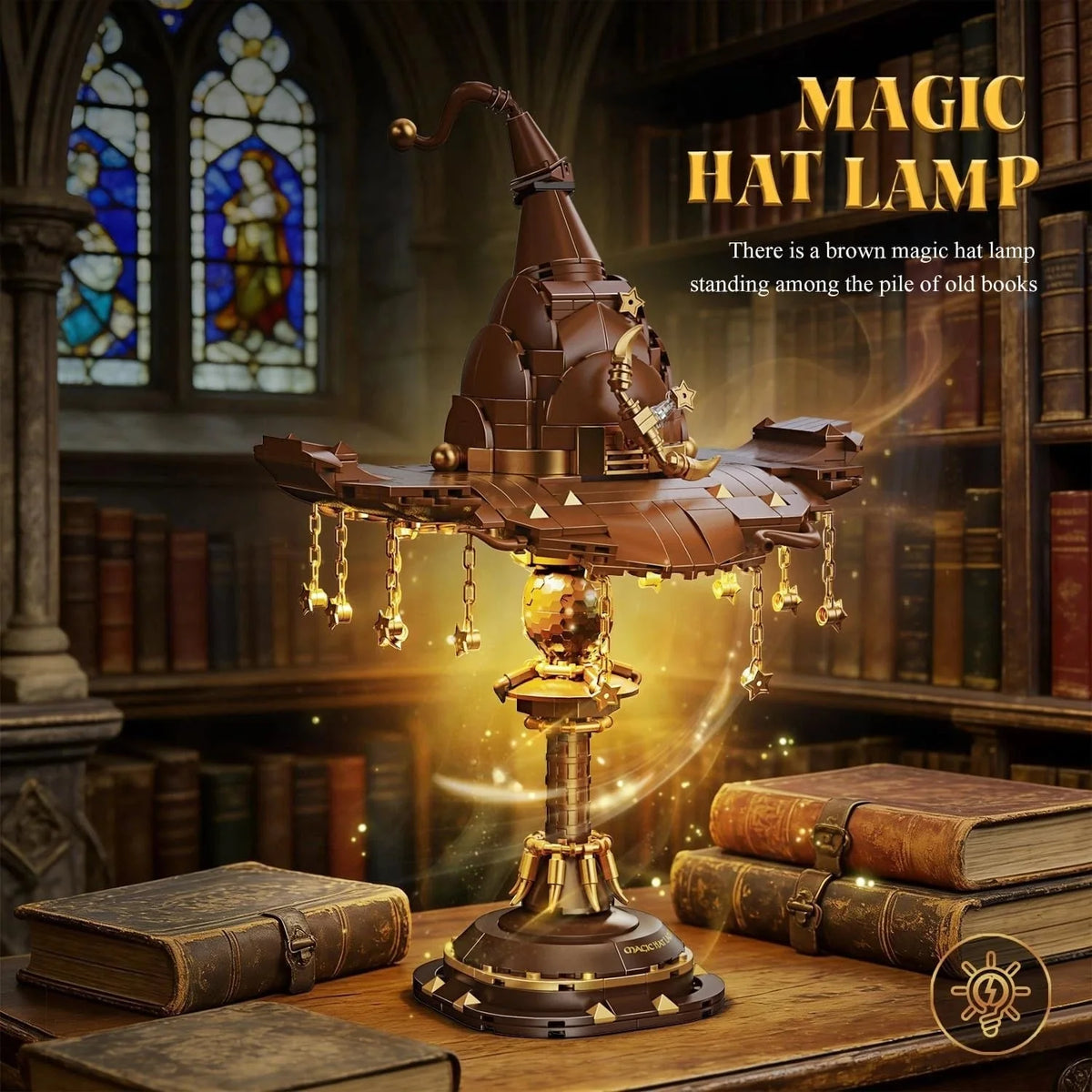 Decorative Magic Hat Building Blocks Desk Lamp for Focused Lighting