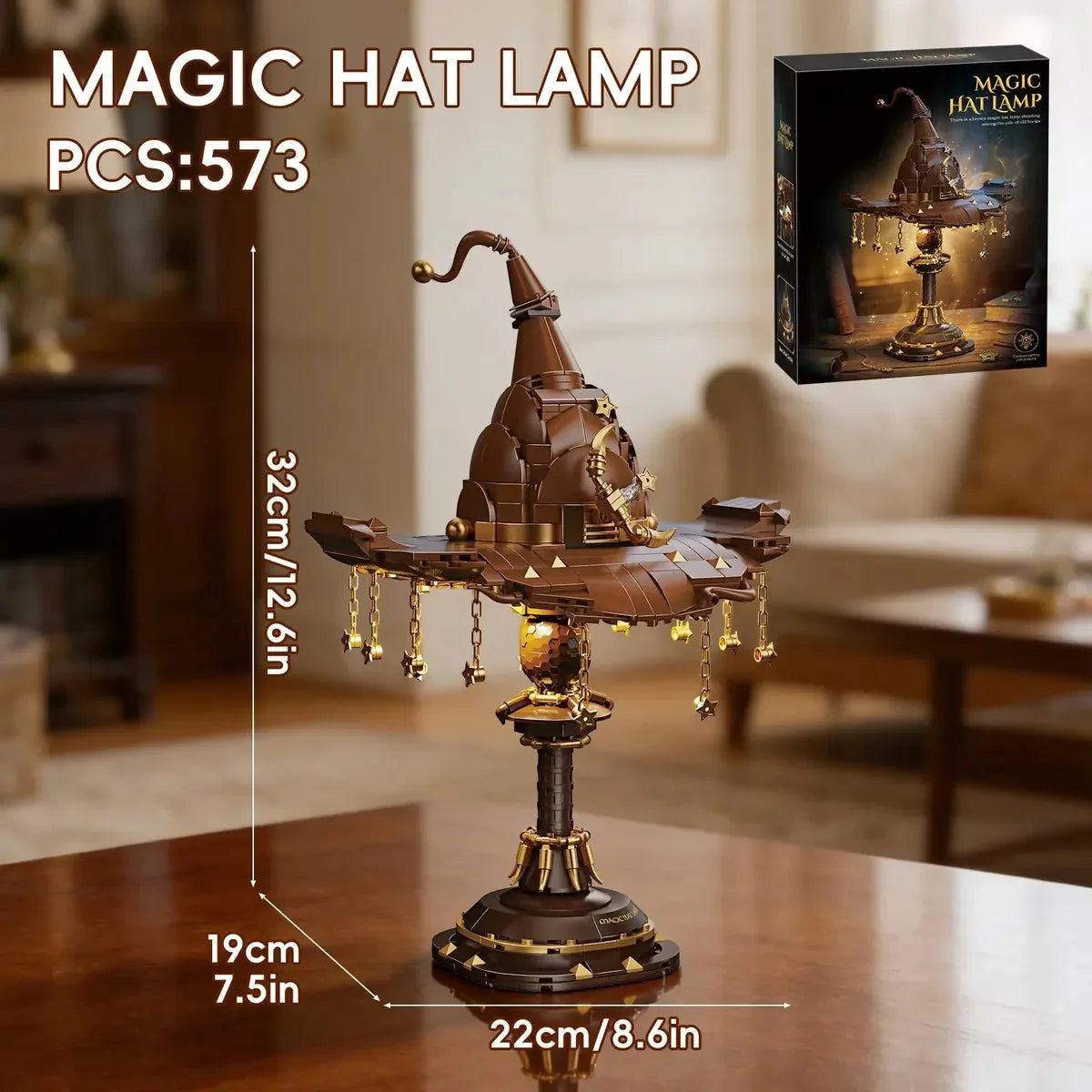 Decorative Magic Hat Building Blocks Desk Lamp for Focused Lighting