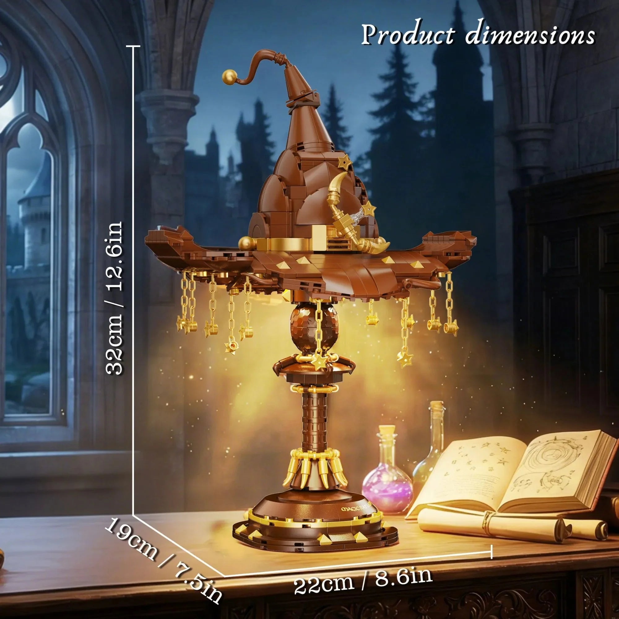 Decorative Magic Hat Building Blocks Desk Lamp for Focused Lighting