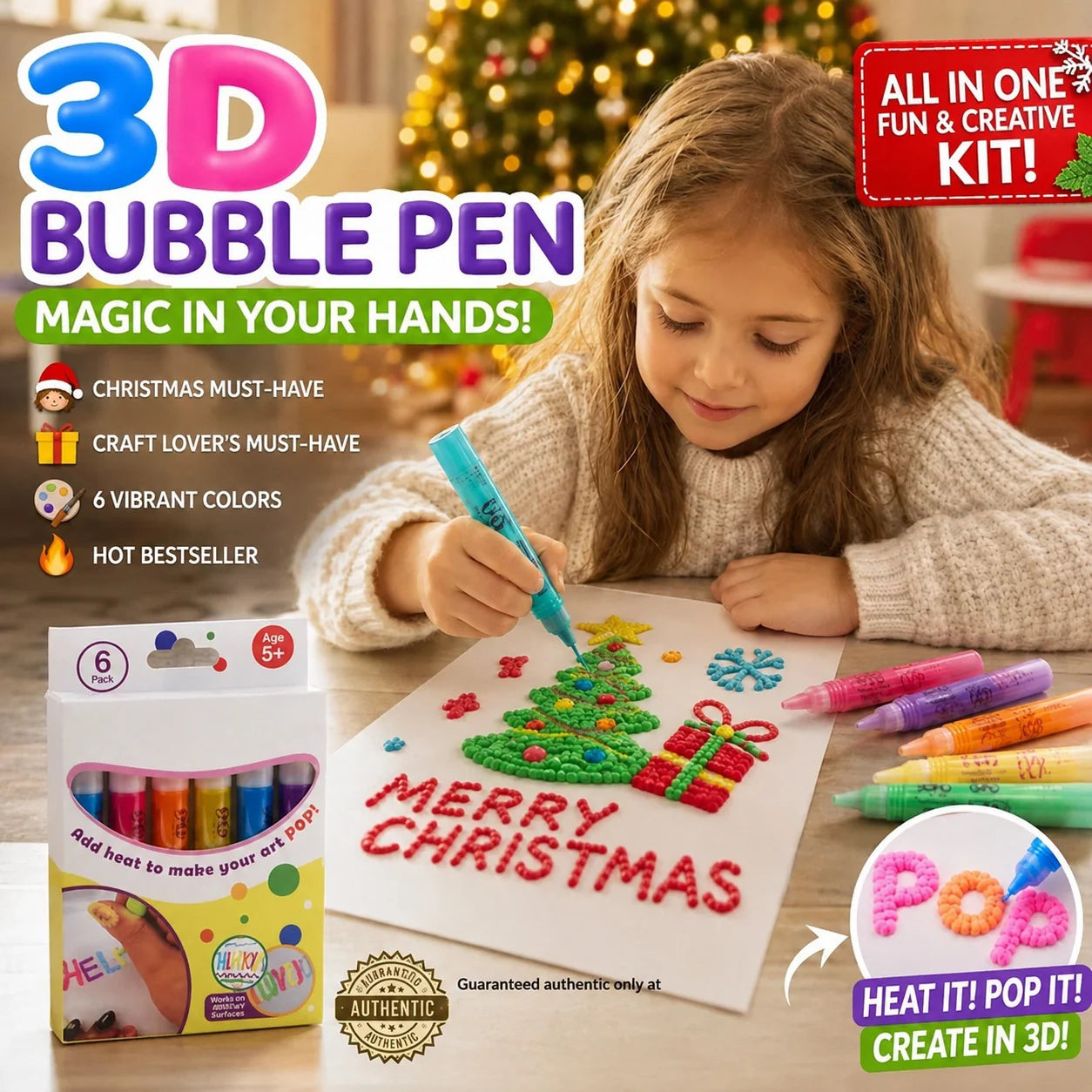 Practical Magic Pen – Draw 3D with one stroke DIY Bubble Popcorn