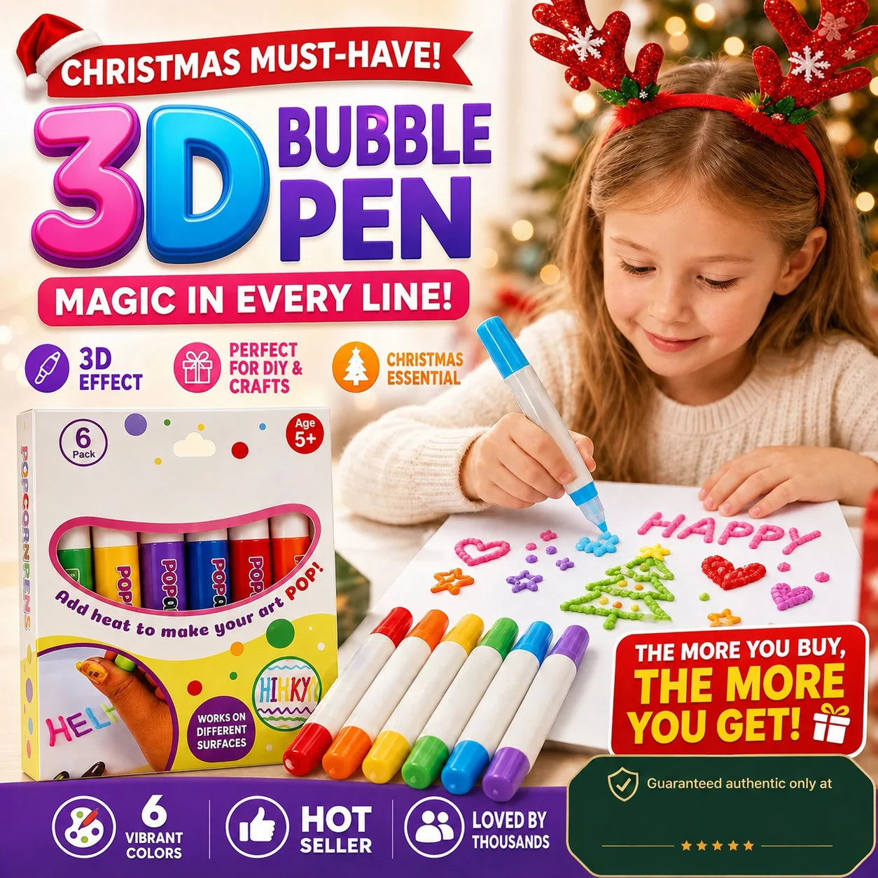 Practical Magic Pen – Draw 3D with one stroke DIY Bubble Popcorn