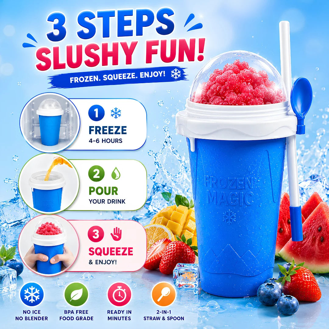 Purpose-Built Magic Slushy Maker Cup Turn Any Drink Into A Slushie In