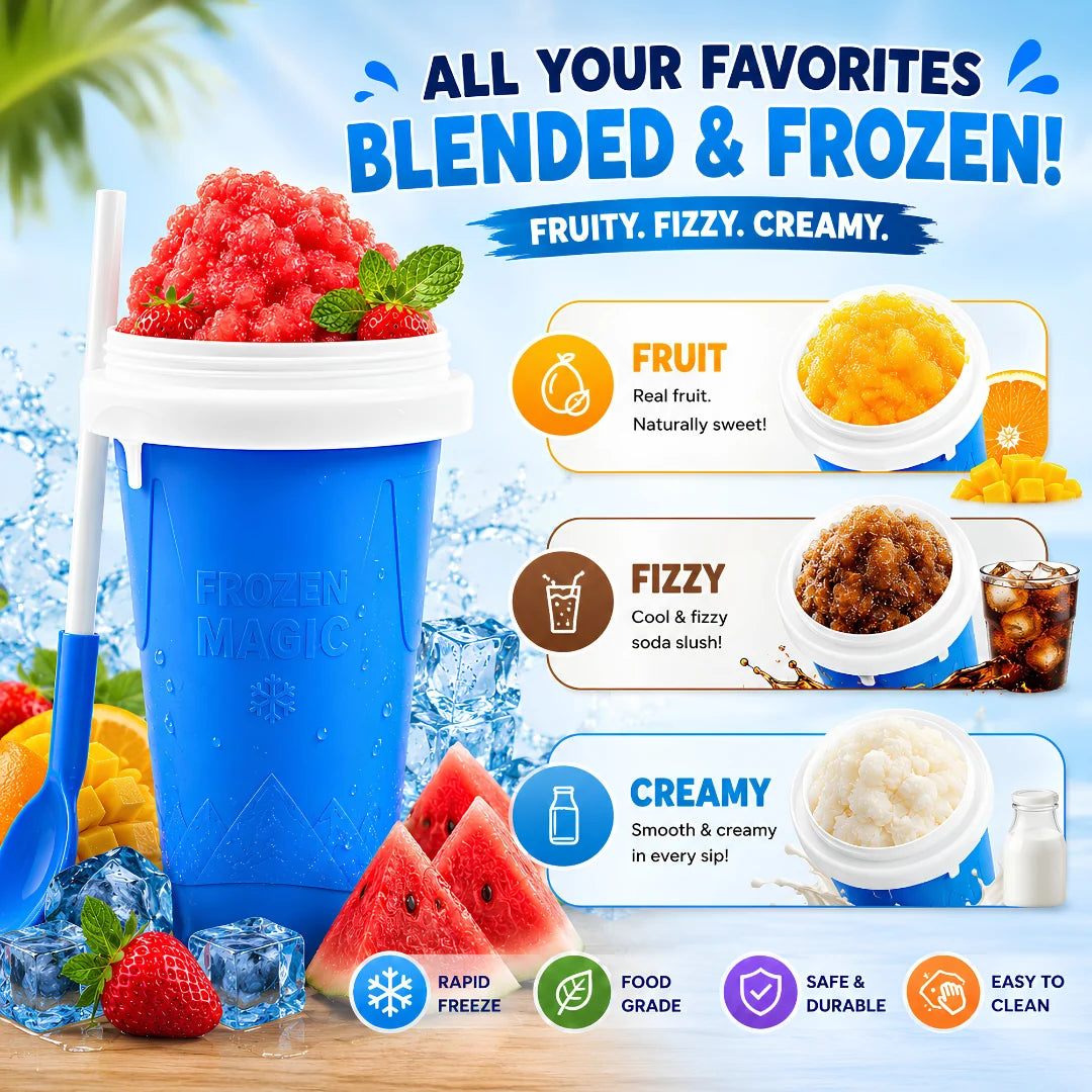 Purpose-Built Magic Slushy Maker Cup Turn Any Drink Into A Slushie In