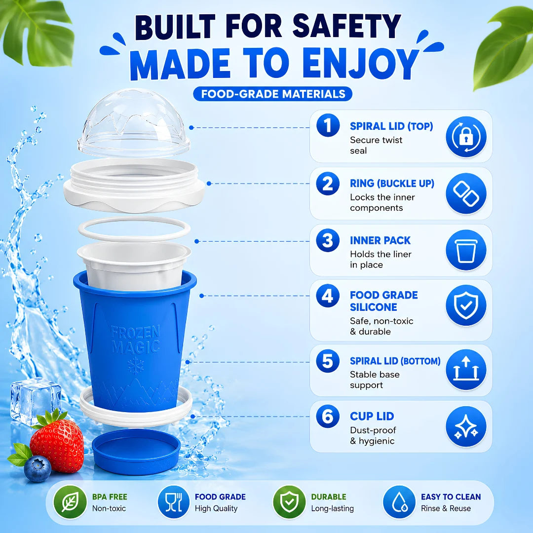 Purpose-Built Magic Slushy Maker Cup Turn Any Drink Into A Slushie In