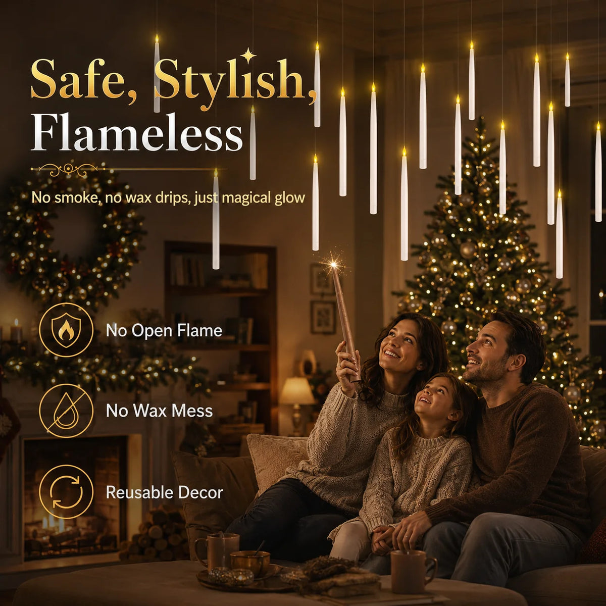 Remote Wand-Activated LED Candles with a Flickering Glow