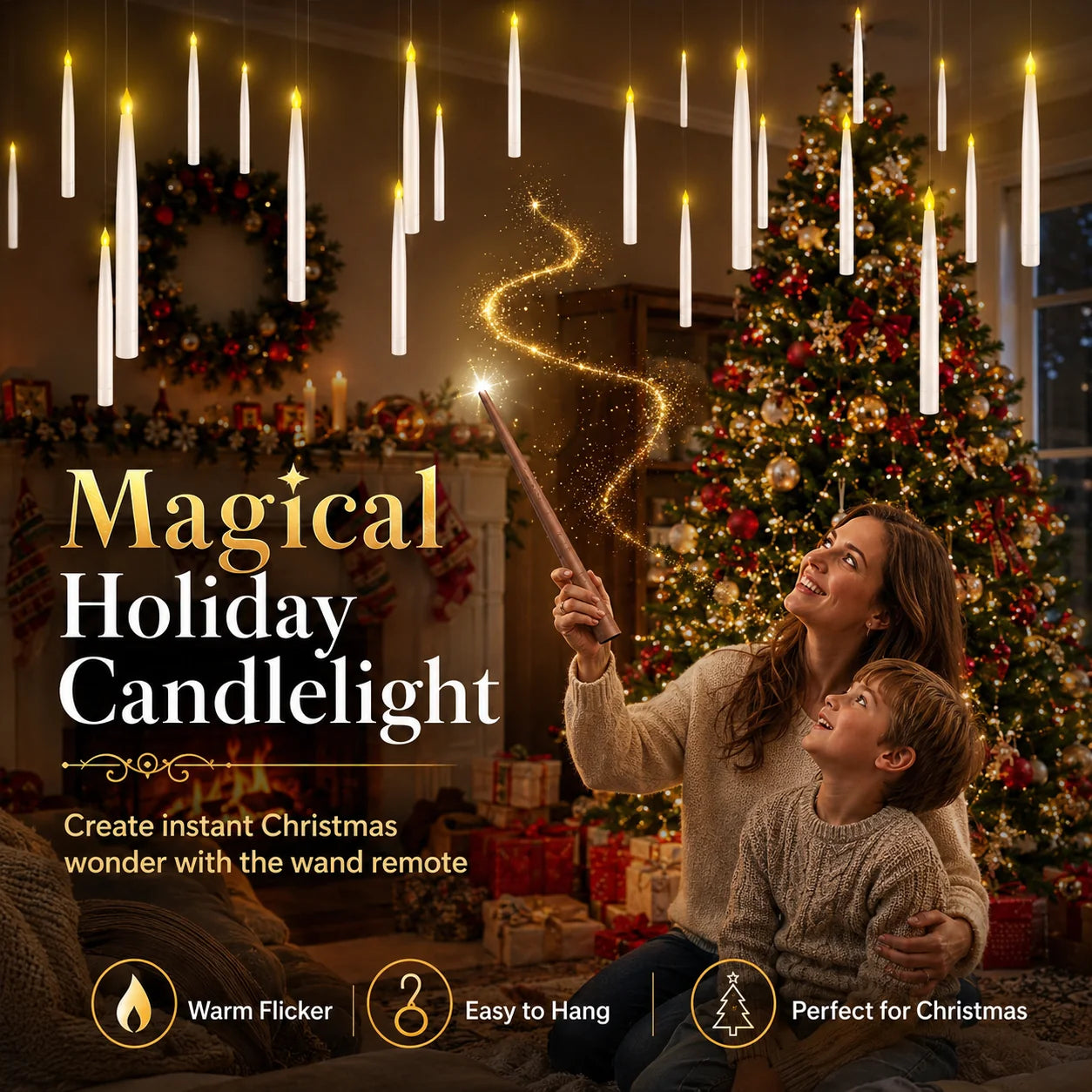 Remote Wand-Activated LED Candles with a Flickering Glow