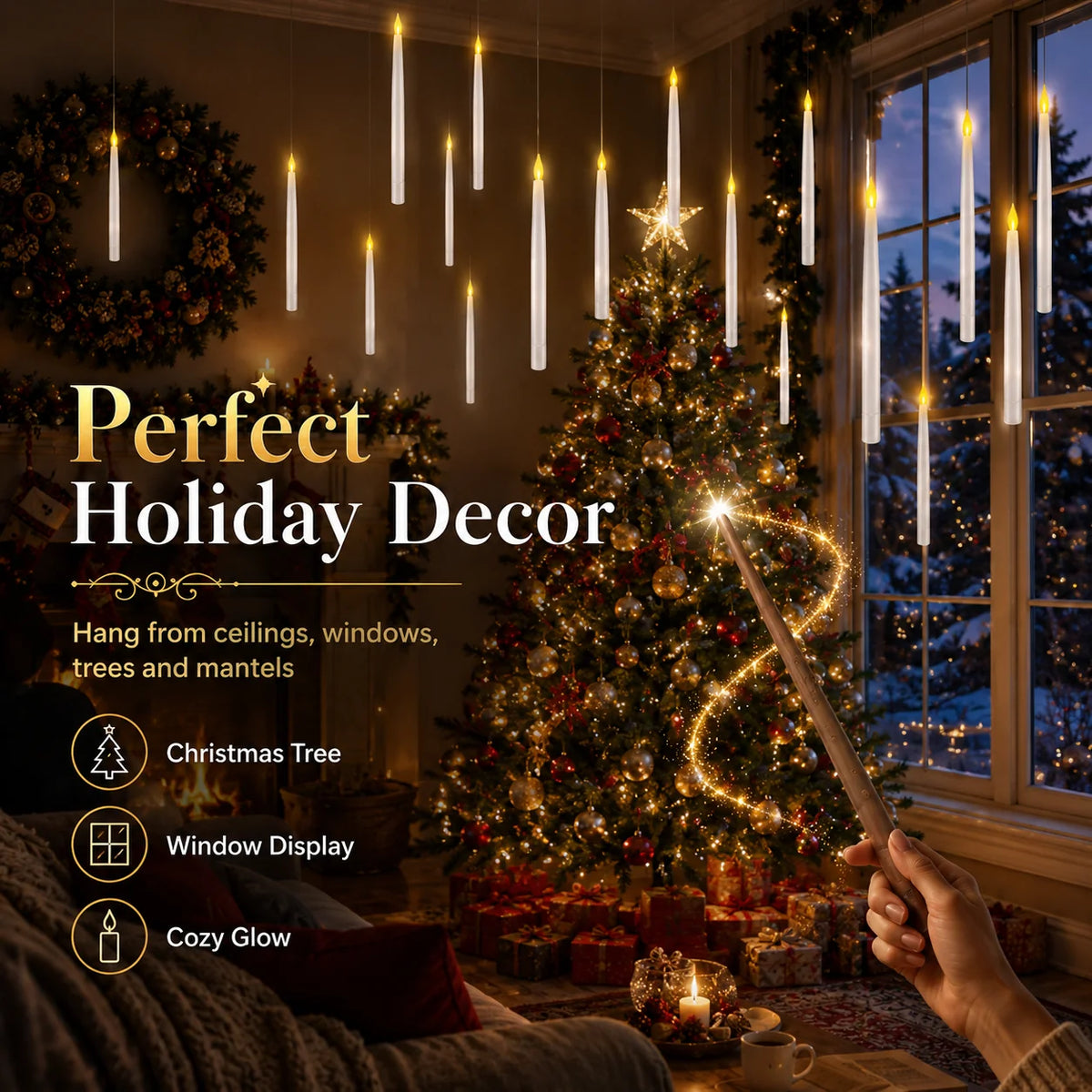 Remote Wand-Activated LED Candles with a Flickering Glow