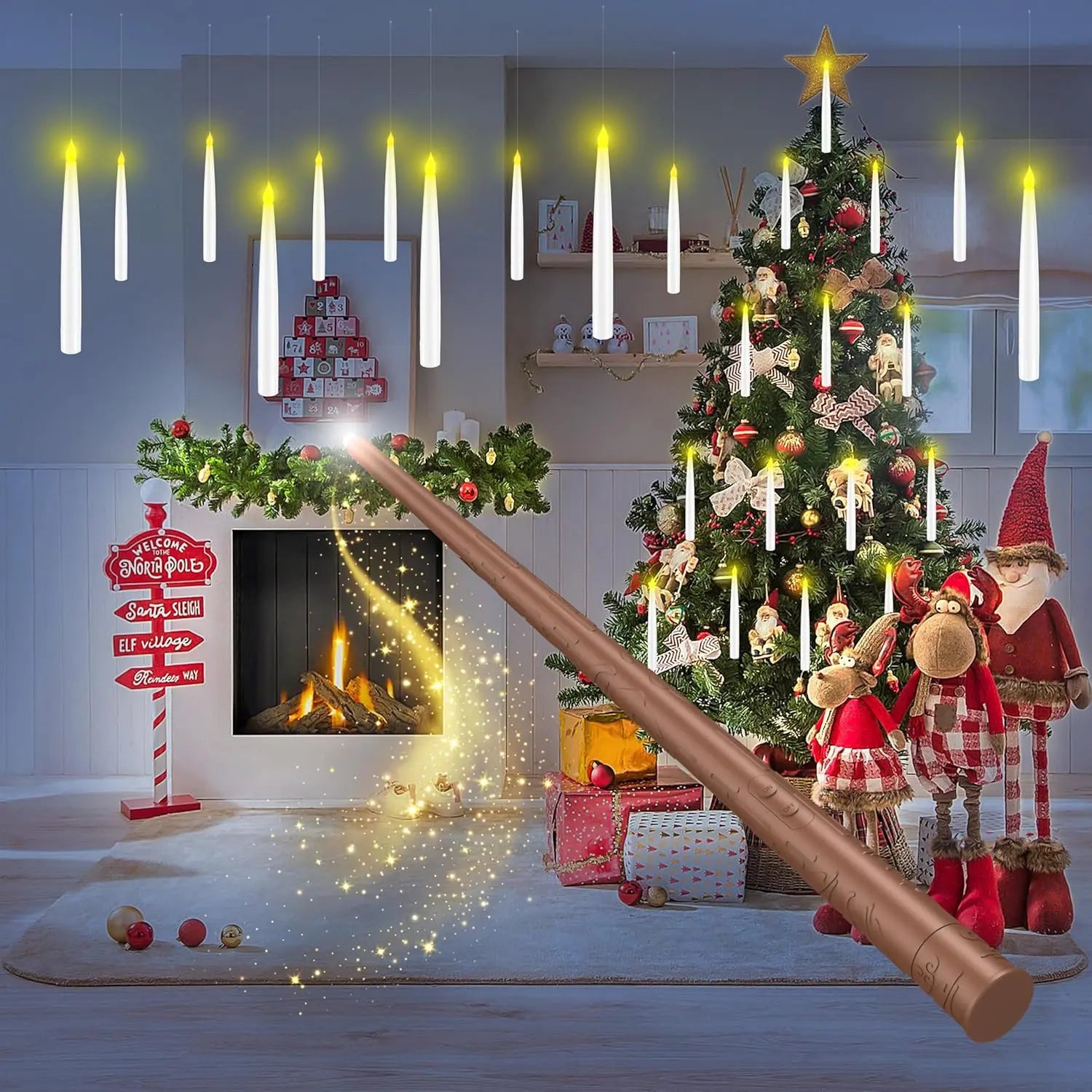 Remote Wand-Activated LED Candles with a Flickering Glow