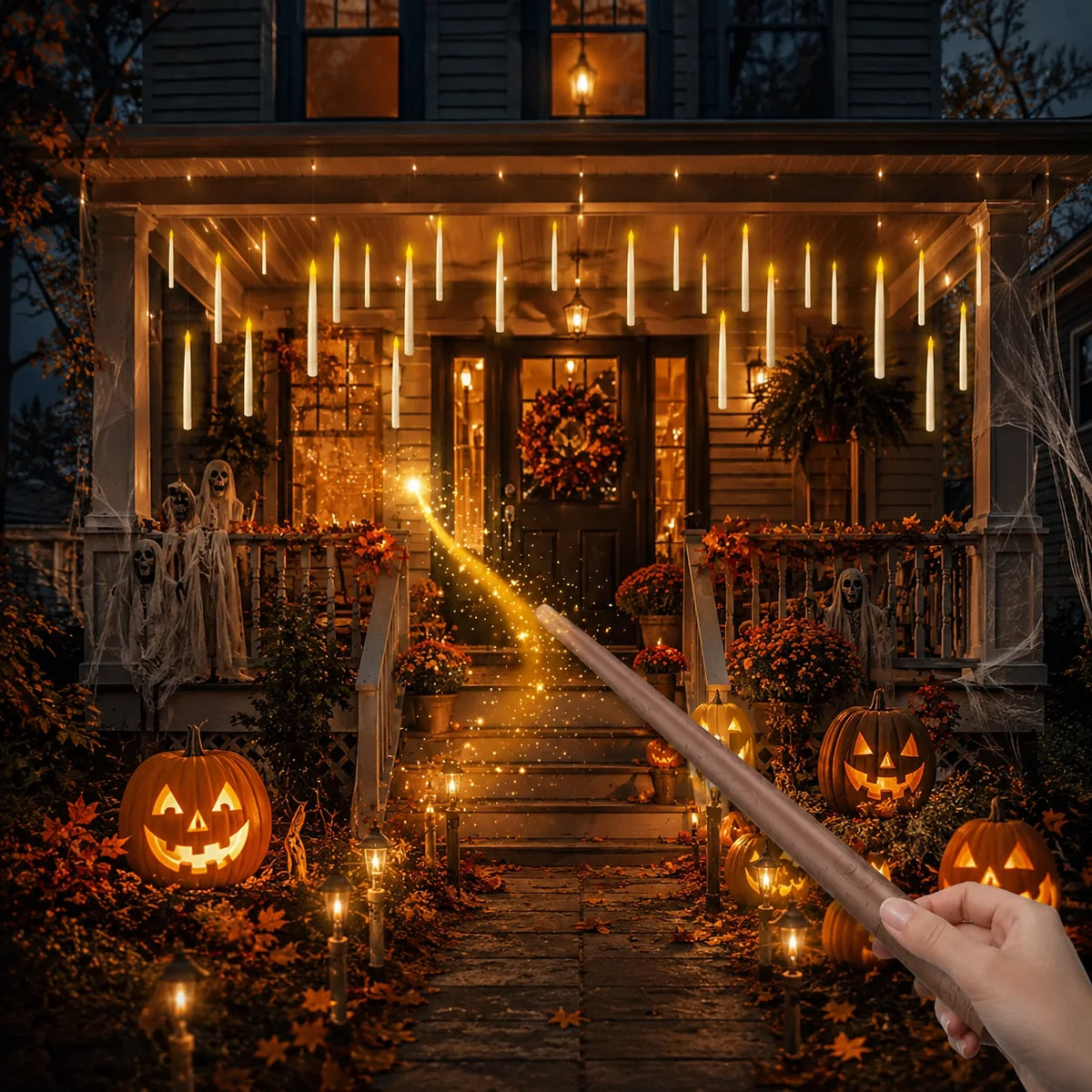 Remote Wand-Activated LED Candles with a Flickering Glow