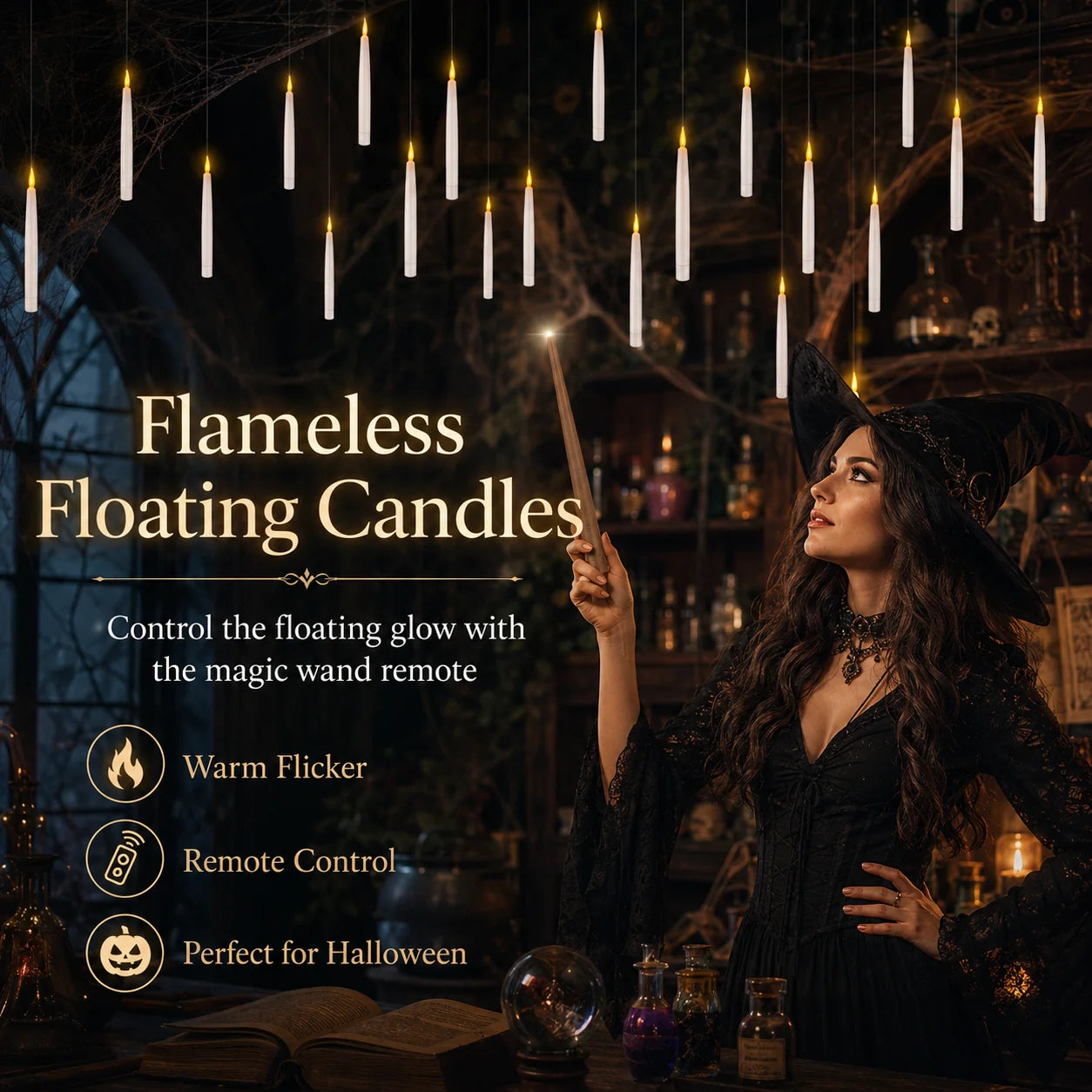 Remote Wand-Activated LED Candles with a Flickering Glow