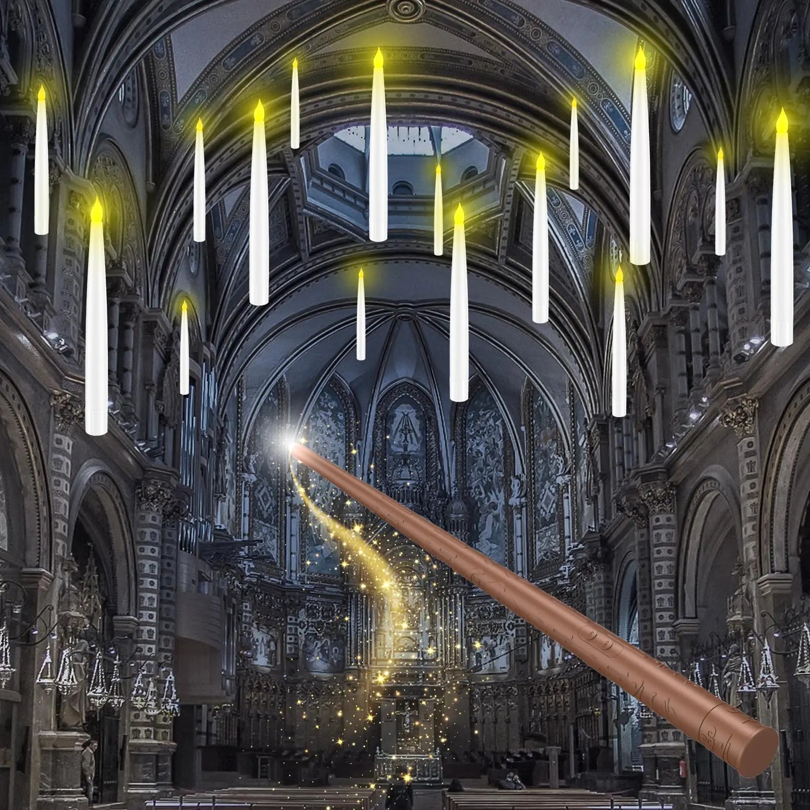 Remote Wand-Activated LED Candles with a Flickering Glow