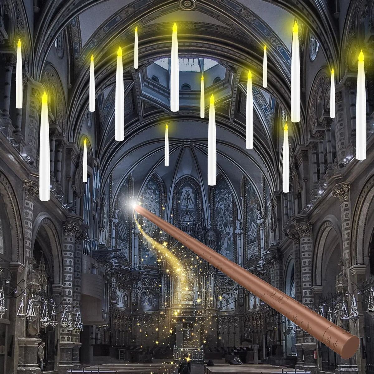 Remote Wand-Activated LED Candles with a Flickering Glow