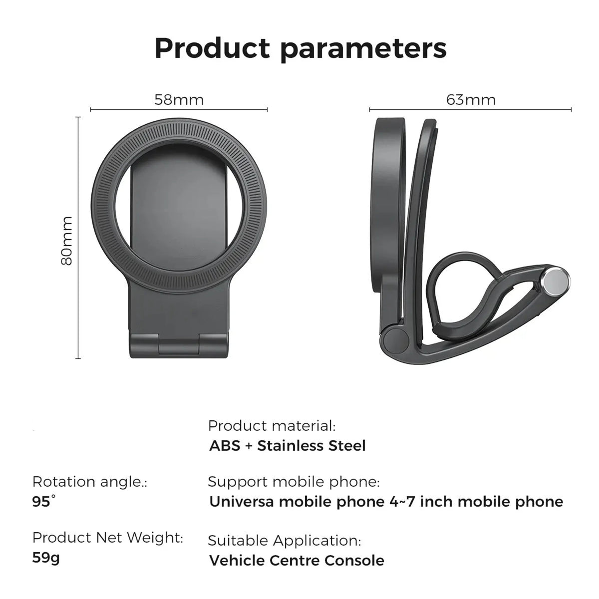 Vehicle-Ready Magnetic Car Phone Mount for Garage Use