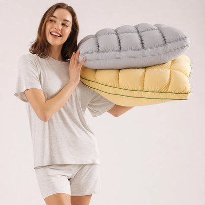 Purpose-Built Pineapple Bread Grid Pillow – Dual Layer Fluffy Cooling