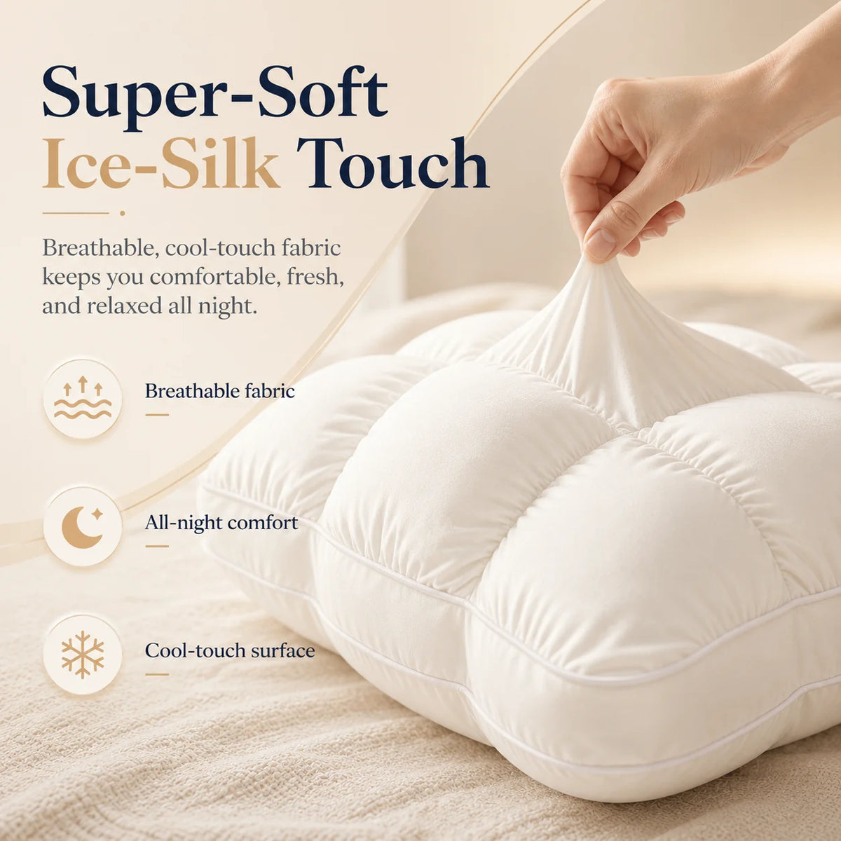Purpose-Built Pineapple Bread Grid Pillow – Dual Layer Fluffy Cooling