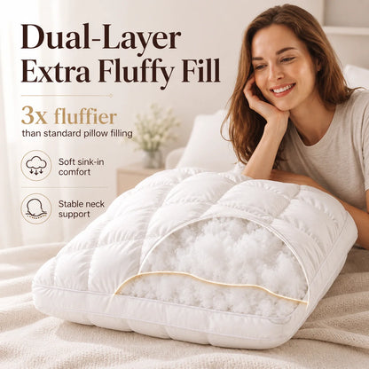 Purpose-Built Pineapple Bread Grid Pillow – Dual Layer Fluffy Cooling