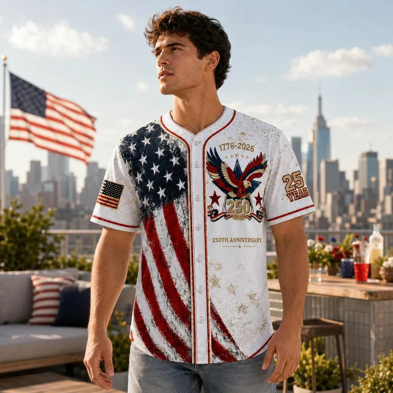 Distinctive Men's USA 250th Anniversary Baseball Jersey Patriotic