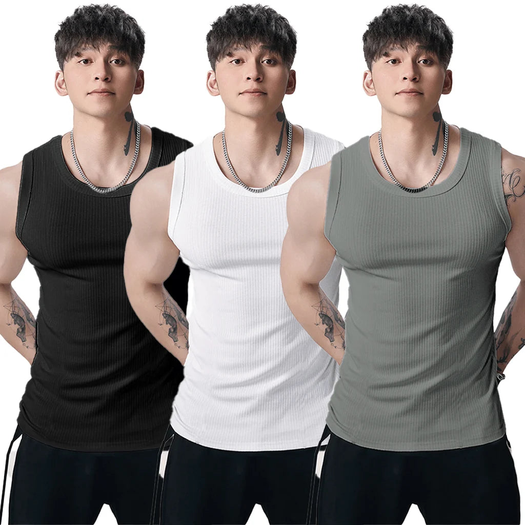 Purpose-Built Men's Wide Strap Ribbed Tank Top for Everyday Use