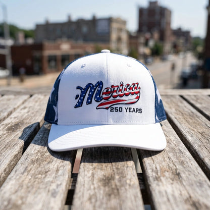 Distinctive 'Merica 250 Years Embroidered Mesh Back Trucker