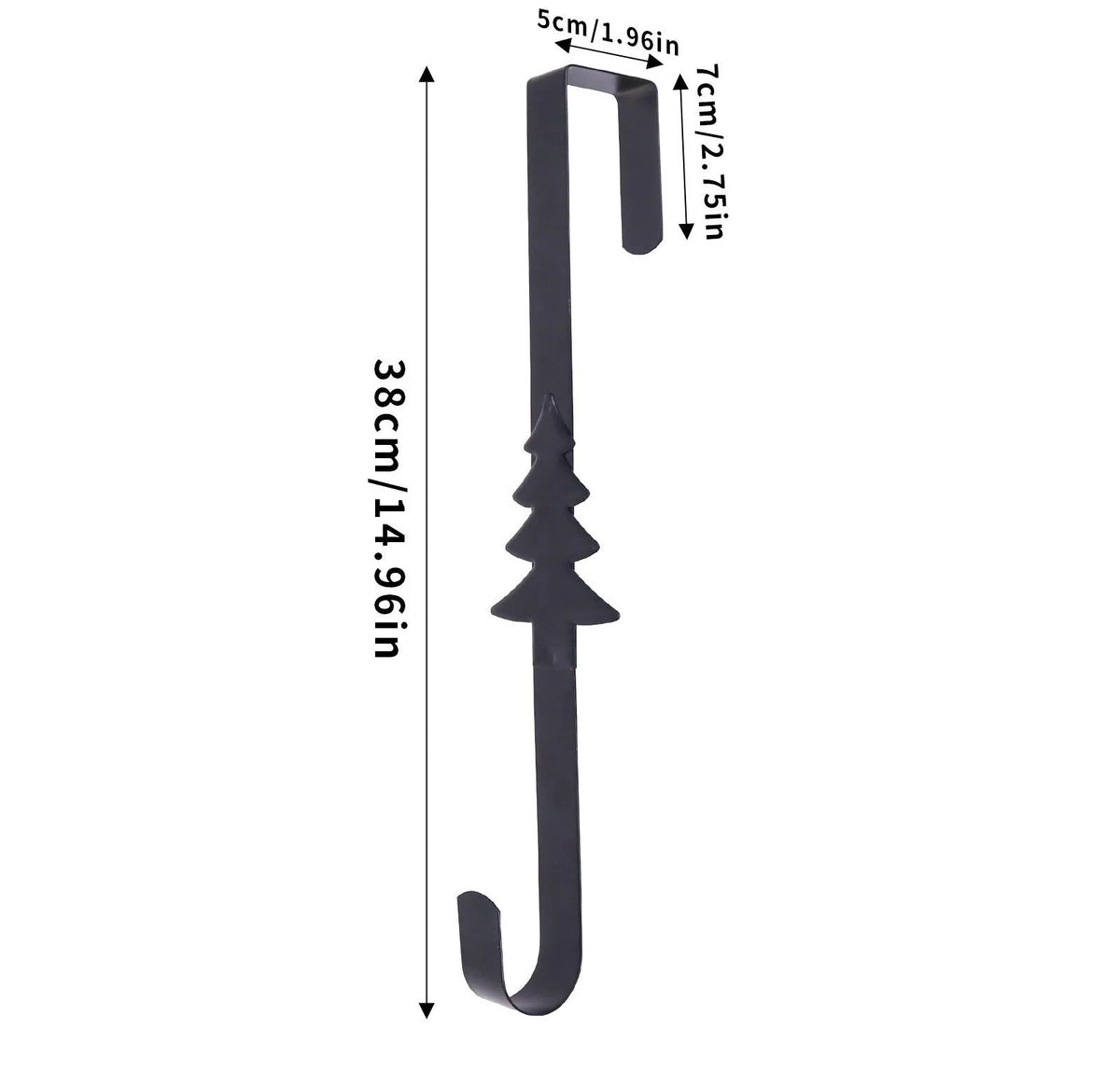 Space-Saving Metal Over The Door Wreath Hanger – Snowflake Tree Star