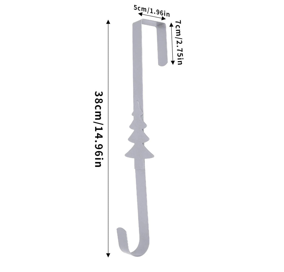 Space-Saving Metal Over The Door Wreath Hanger – Snowflake Tree Star