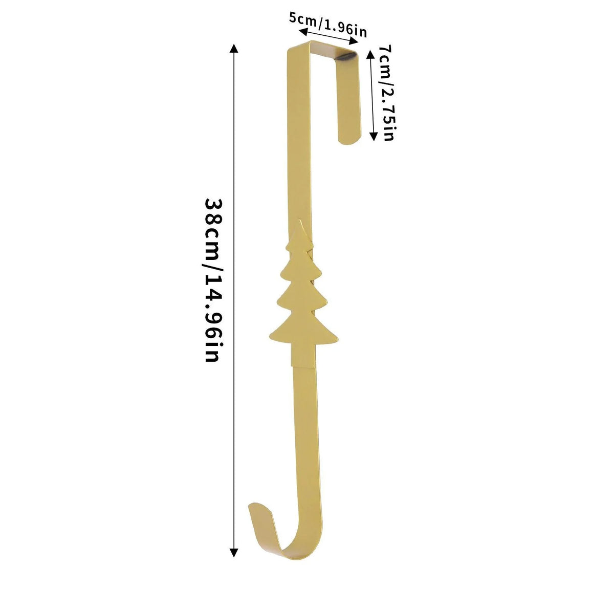 Space-Saving Metal Over The Door Wreath Hanger – Snowflake Tree Star