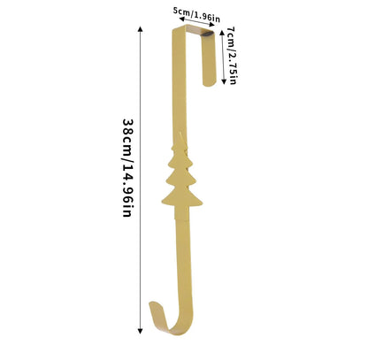 Space-Saving Metal Over The Door Wreath Hanger – Snowflake Tree Star
