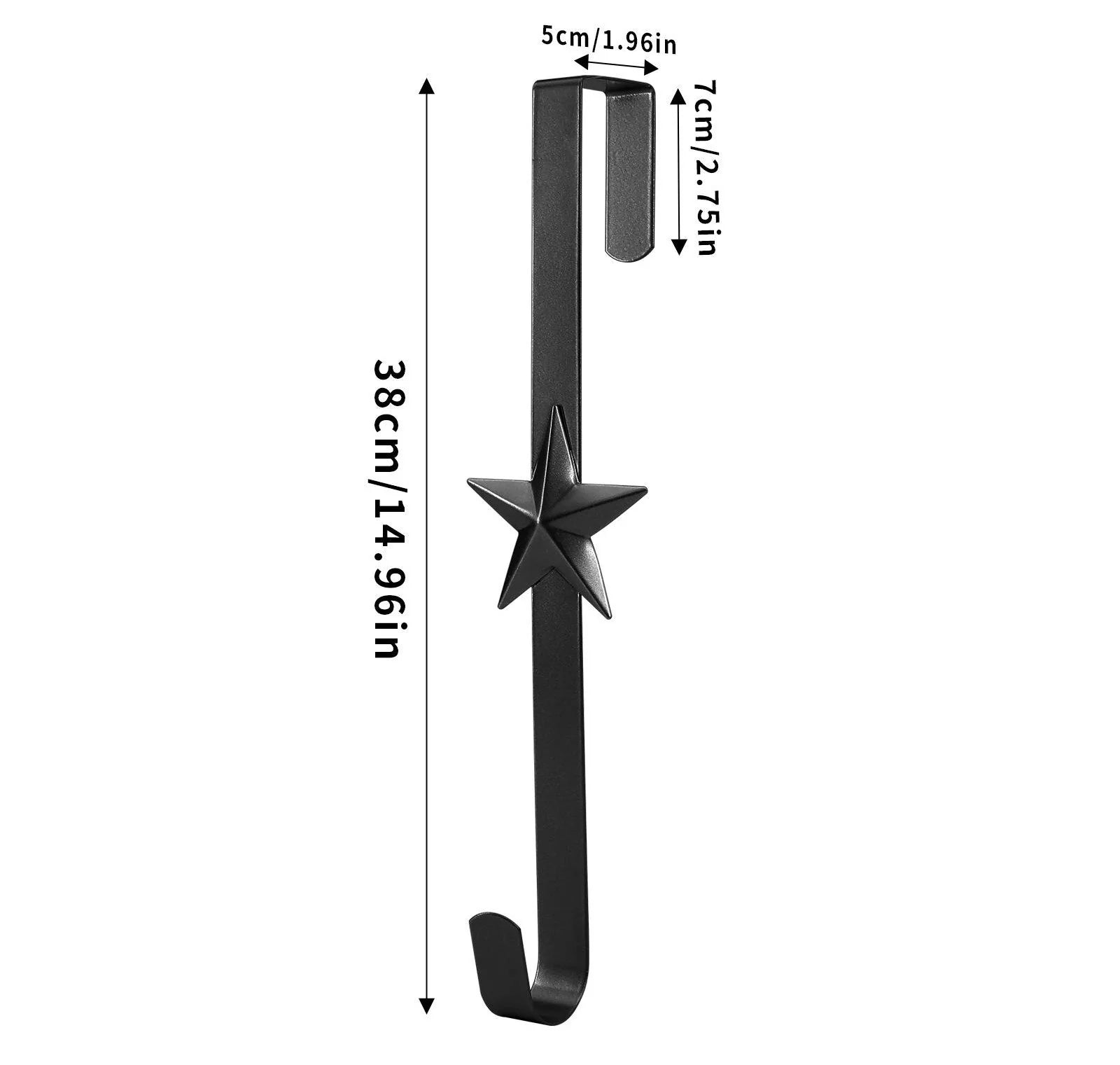 Space-Saving Metal Over The Door Wreath Hanger – Snowflake Tree Star