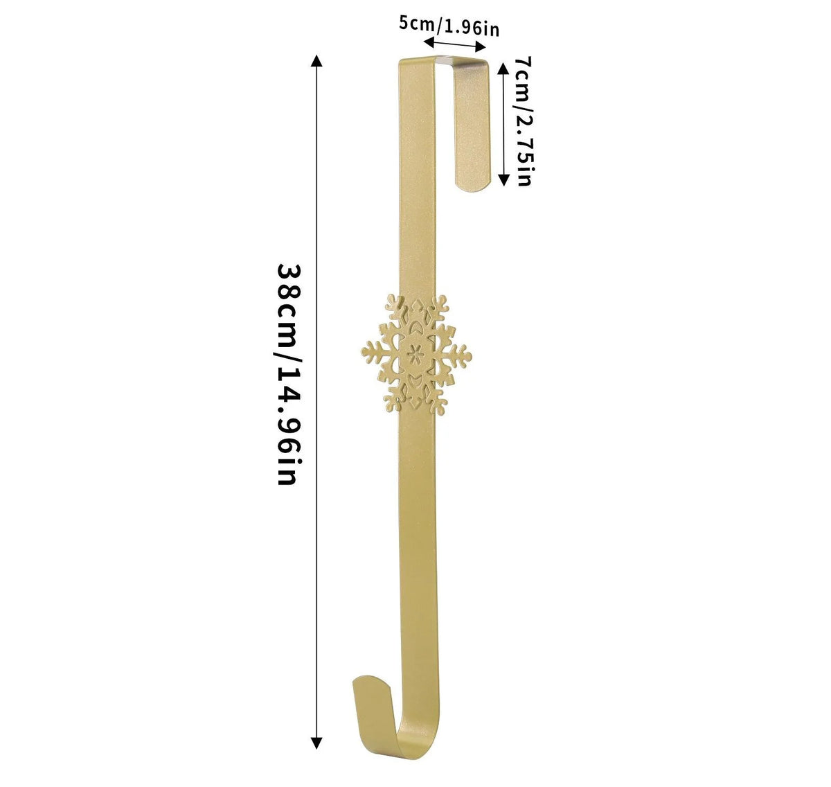 Space-Saving Metal Over The Door Wreath Hanger – Snowflake Tree Star