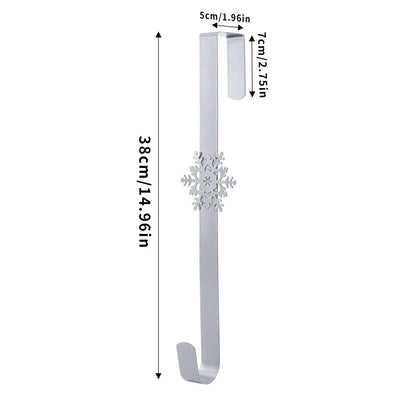 Space-Saving Metal Over The Door Wreath Hanger – Snowflake Tree Star