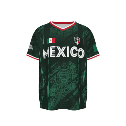 Distinctive Mexico Retro Soccer Jersey – Chichén Itzá Pyramid Graphic