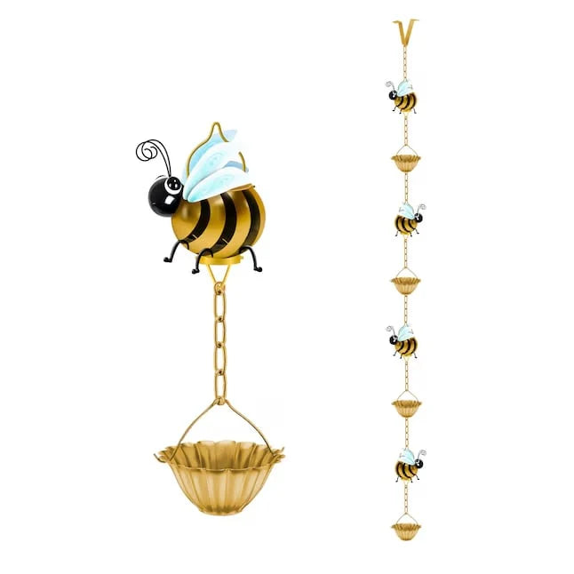 Outdoor Whimsical Bee Rain Chain – Transforming Rainy Days into a