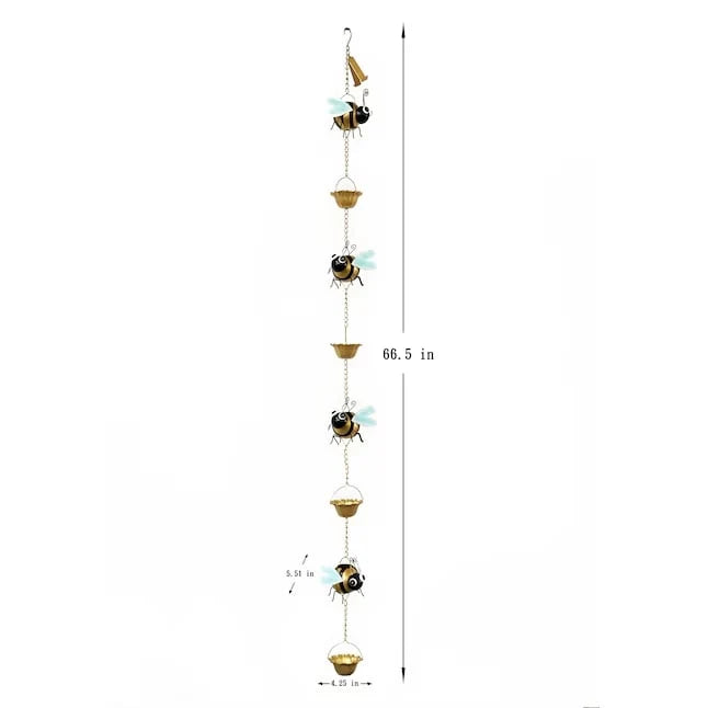 Outdoor Whimsical Bee Rain Chain – Transforming Rainy Days into a