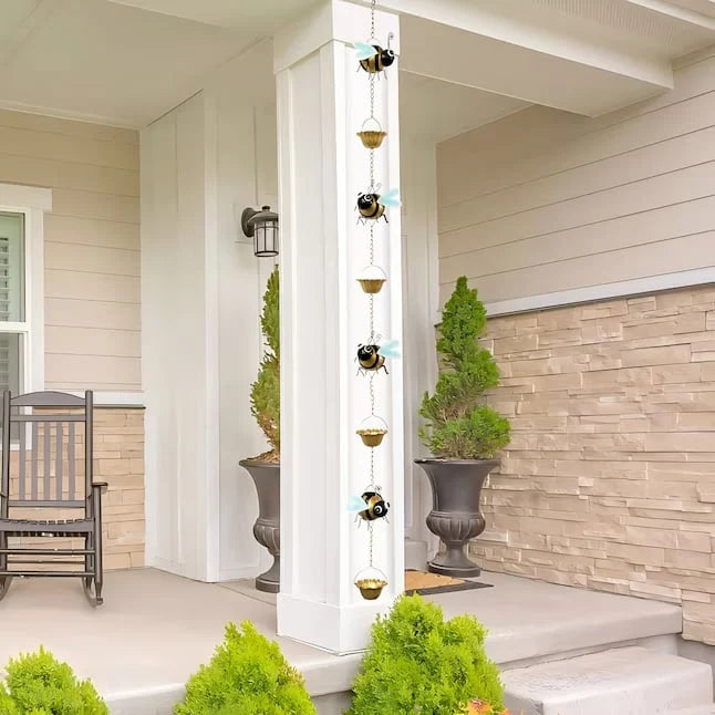 Outdoor Whimsical Bee Rain Chain – Transforming Rainy Days into a