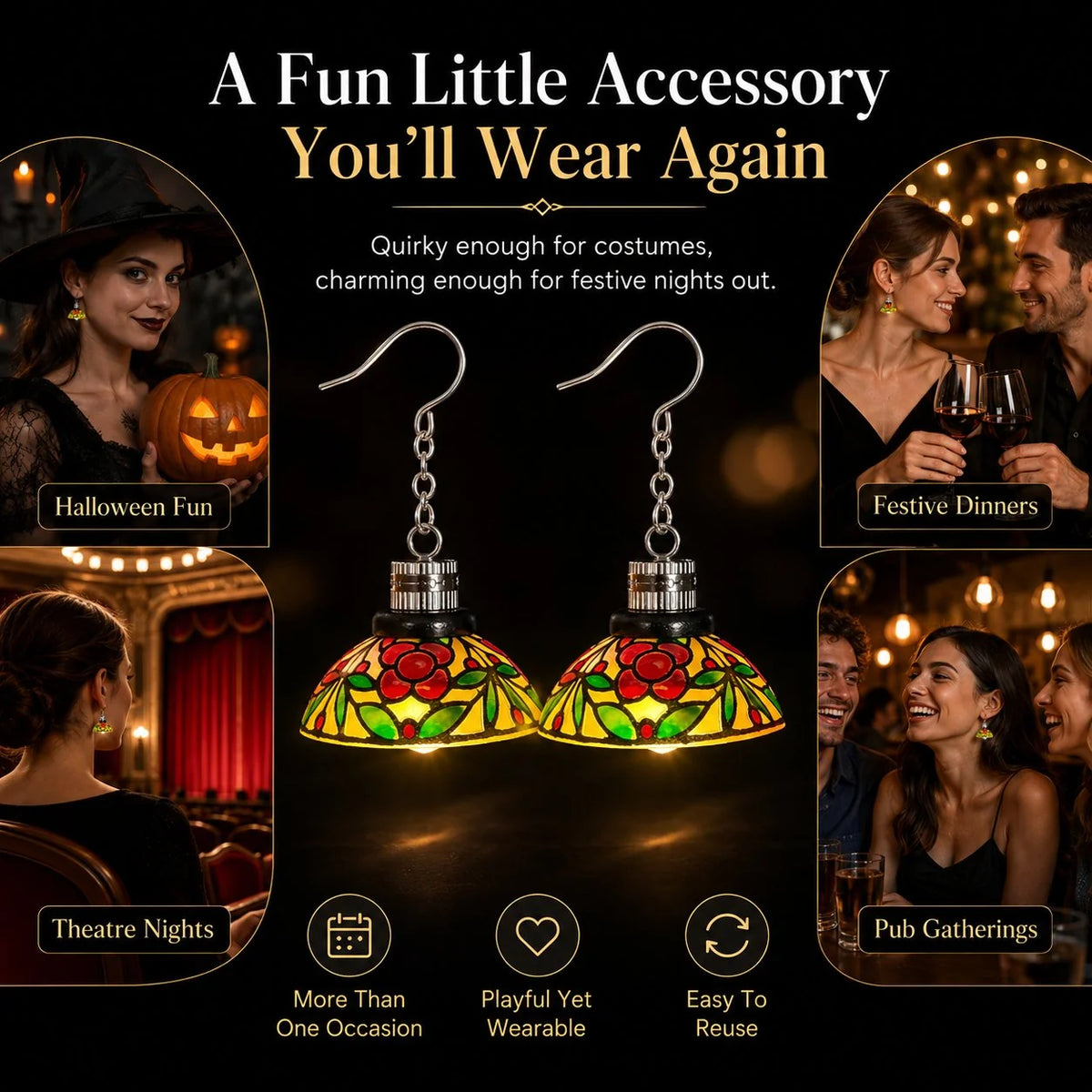 Decorative Light-Up Chandelier Earrings – The Perfect Party Accessory