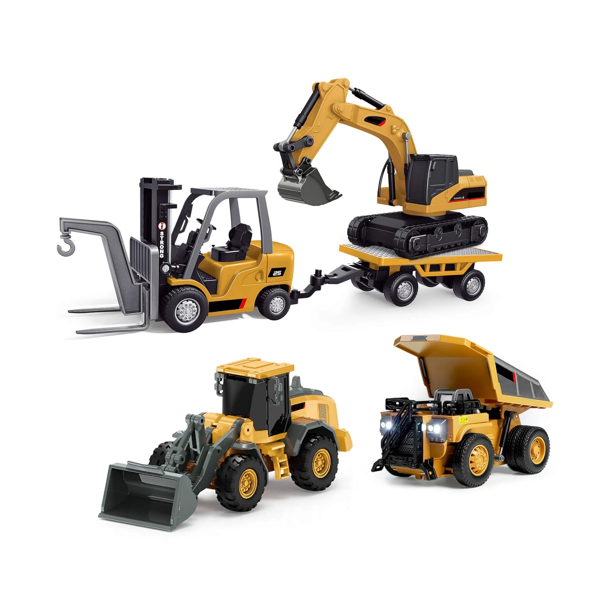 Vehicle-Ready RC Construction Vehicle Toy Set with Excavator, Dump
