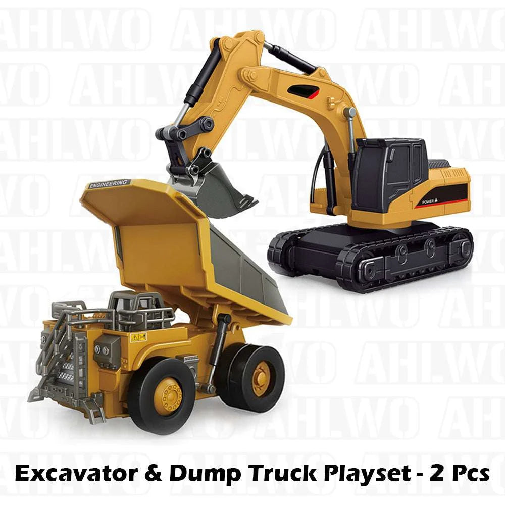 Vehicle-Ready RC Construction Vehicle Toy Set with Excavator, Dump