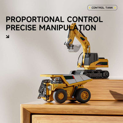 Vehicle-Ready RC Construction Vehicle Toy Set with Excavator, Dump