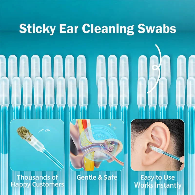 Vehicle-Ready Sticky Ear Cleaning Sticks - Gentle, Visible Ear