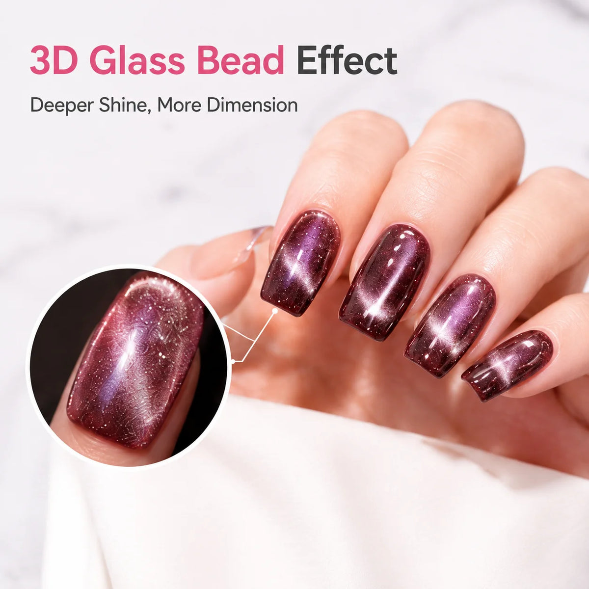 Pet-Friendly Glass Bead Cat-Eye Nail Magnet Tool – 3D Cat-Eye