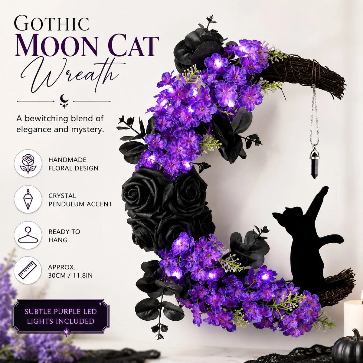 Decorative Light Up Your Door With a Magical Moon Cat