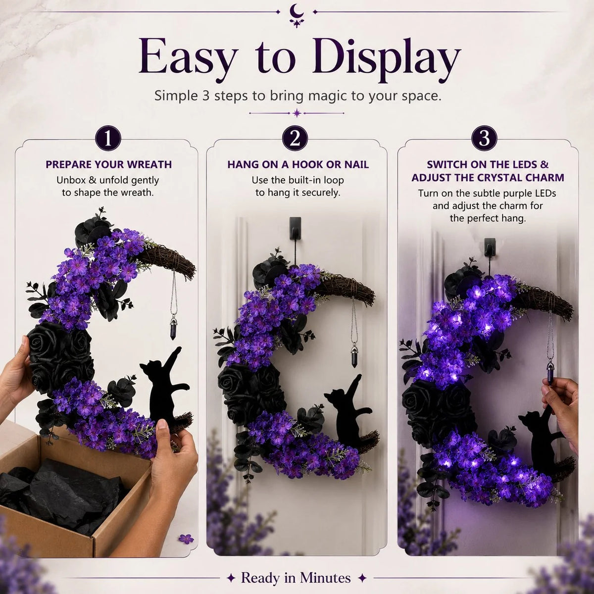 Decorative Light Up Your Door With a Magical Moon Cat