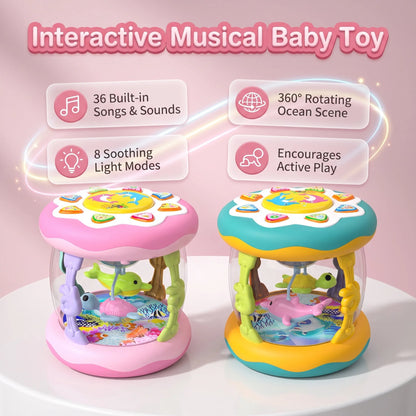 Decorative Montessori Sensory Musical Ocean Projector Toy for Babies