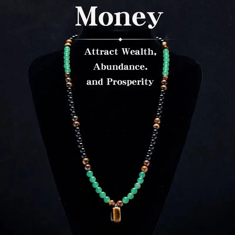 Purpose-Built Money Attraction Necklace With GreenAventurine & Tiger