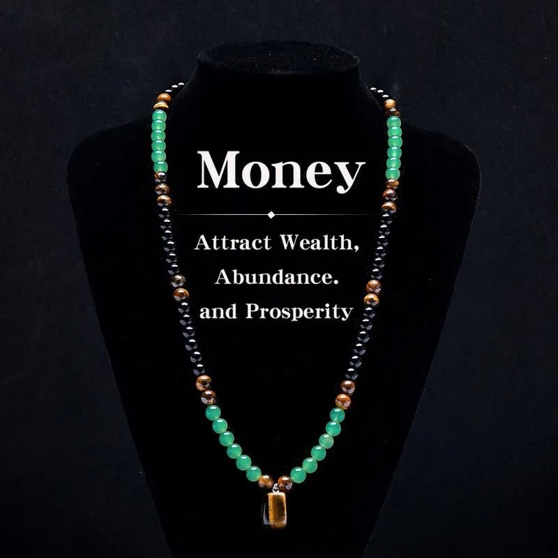 Purpose-Built Money Attraction Necklace With GreenAventurine & Tiger