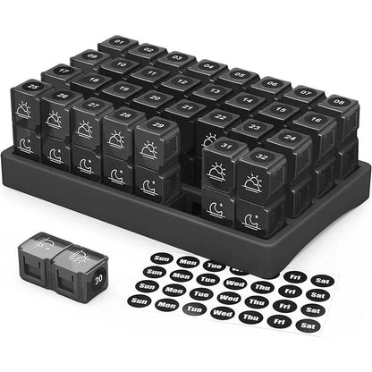 Space-Saving Monthly AM/PM Pill Organizer – Twice-a-Day Medicine &